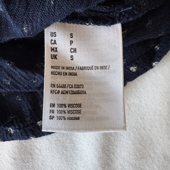 American Eagle One Shoulder Asymmetric Crop Top Polka Dot Blue Sz Small Preppy - Picture 7 of 15